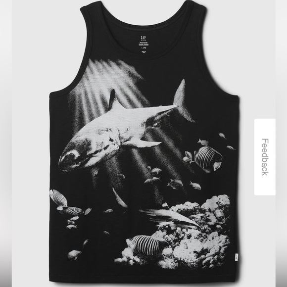 GAP Other - Gap Kids Graphic Tank Top, true black shark print, size 6/7, NWT